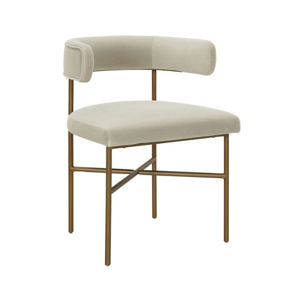 Furniture Edit Kim Velvet Dining Chair in Cream