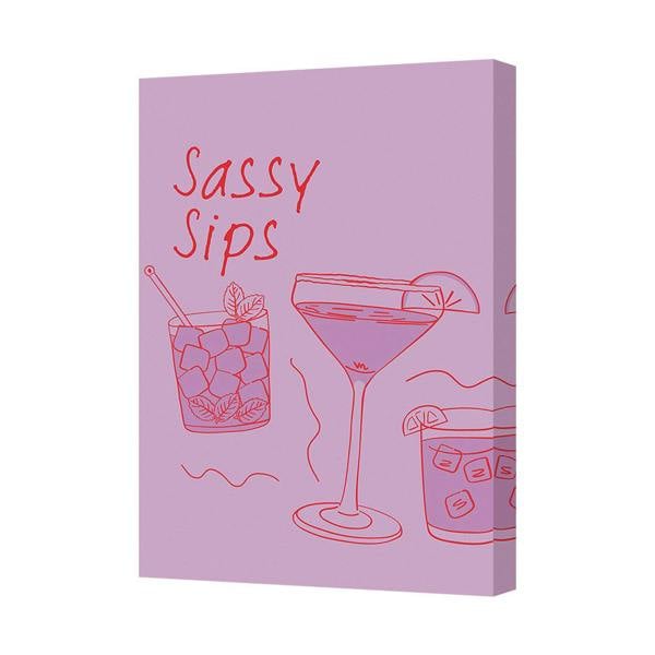 Benjamin Tate Design Sassy Sips Canvas Art Print Handmade in the United Kingdom Contemporary Wall Art