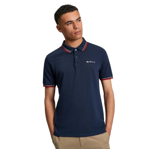 Ben Sherman Mens Signature Pique Polo Shirt - Dark Navy