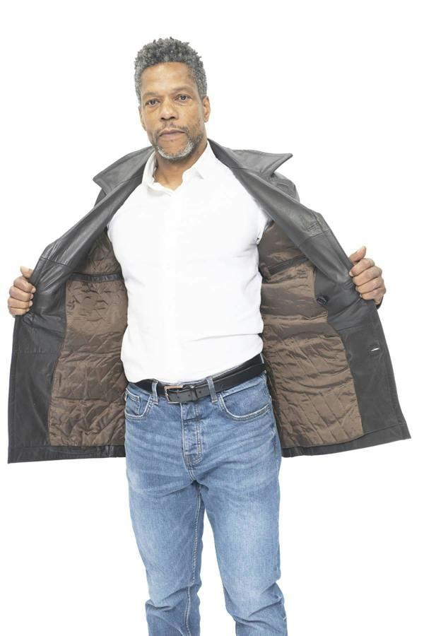 Infinity Leather Mens Cowhide Leather Peacoat-Krakaw