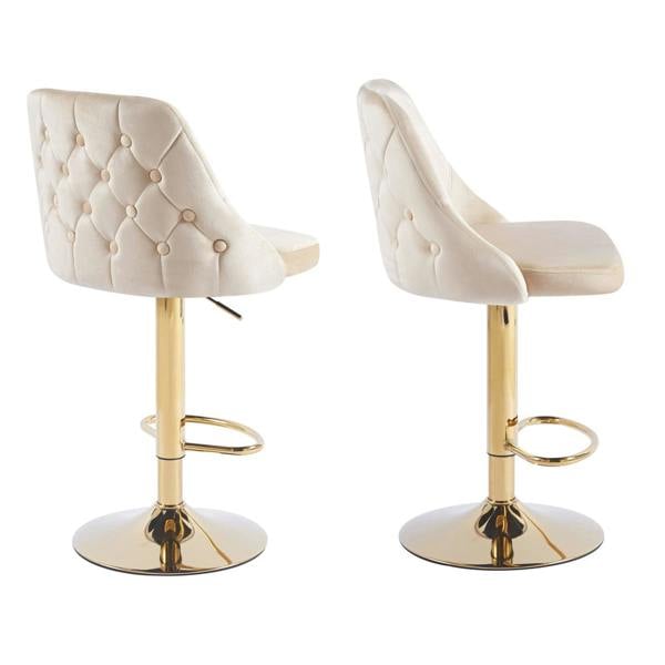 HYGRAD BUILT TO SURVIVE Adjustable Velvet Swivel Bar Stools – Set of 2 | HYGRAD®