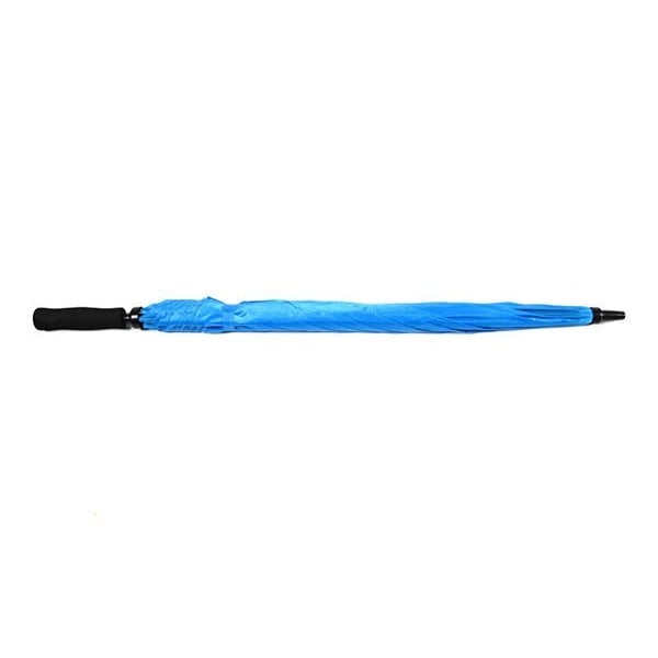 Sky Blue Plain Cheap Golf Umbrella UK Flat Lay Closed