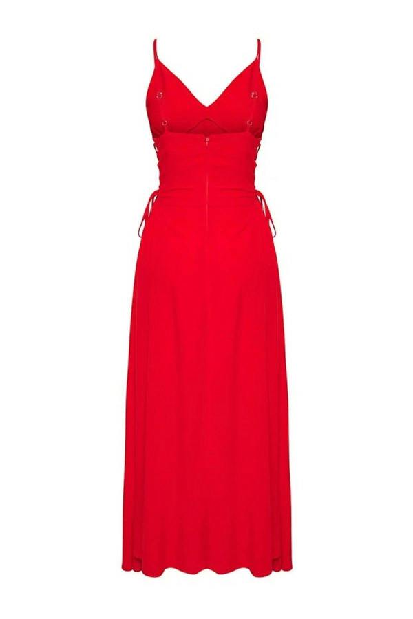 WOVCOR Woven Maxi Beach Dress with Tie Detail