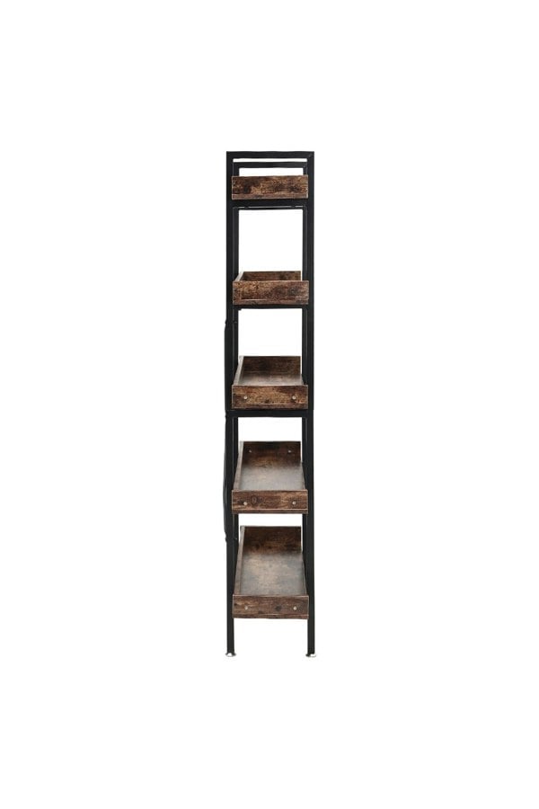 Living and Home 5 Tier Industrial Shelving Unit Bookcase