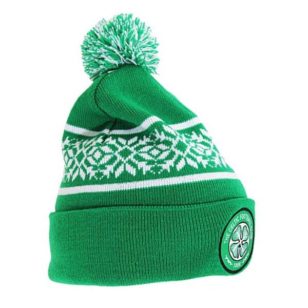 Celtic FC Official Snowflake Cuff Knitted Hat - Green