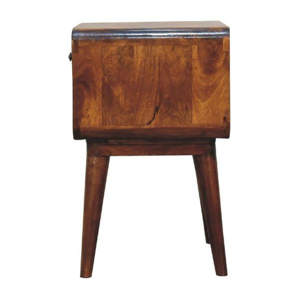 Artisan Furniture Solid Wood Curve Open Slot Chestnut Bedside