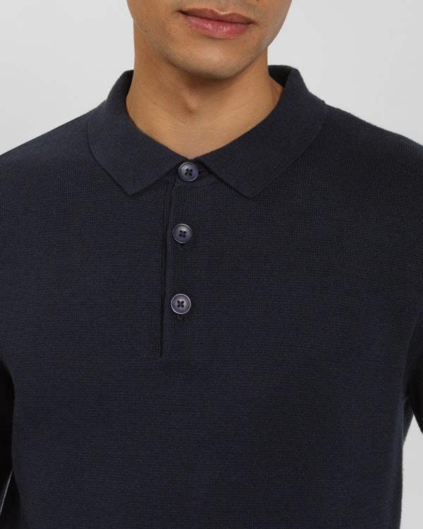 Steel & Jelly Heavy Milano Knit Long Sleeve Polo Shirt