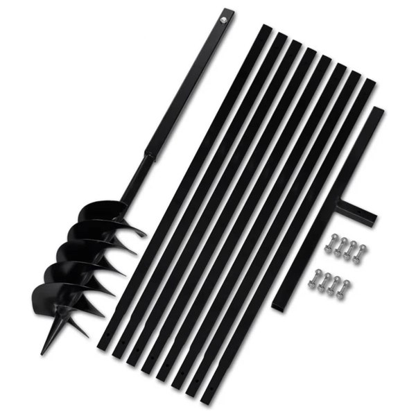 Berkfield Ground Drill with Handle 150 mm with Extension Tube 9 m Steel