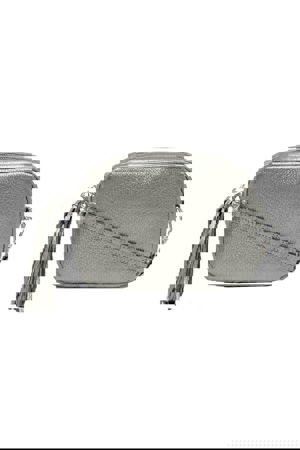 Kitise Tassel Charm Genuine Italian Leather Camera Handbag Crossbody Bag