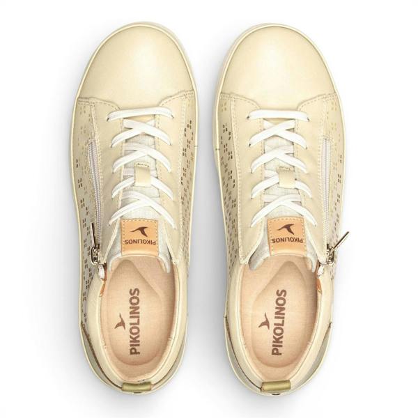 Pikolinos Women’s Apple Green Leather Lace Up Zip Trainer Sneaker Shoes - Vigo