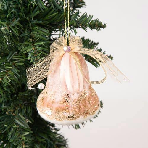 10cm Pink Bell Hanging Christmas Decoration for Tree, Wreath or Garland image 4