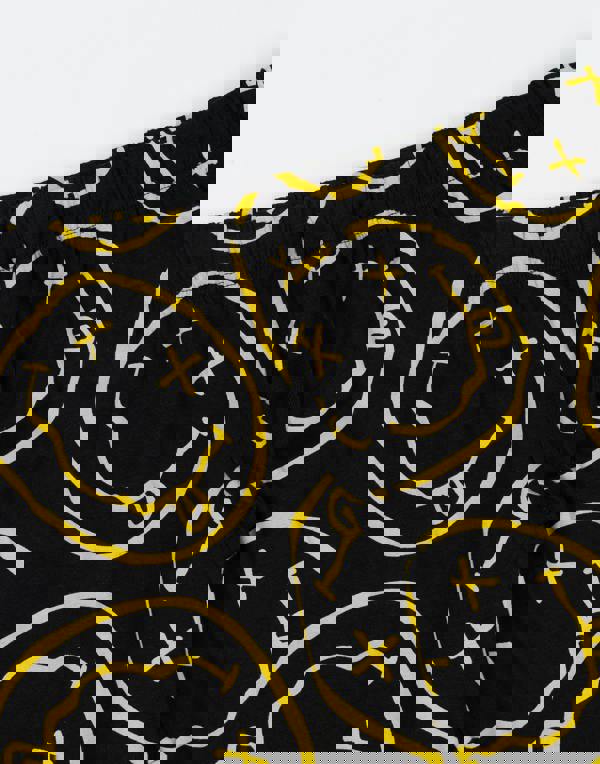 Nirvana Mens Black Logo Short Sleeve Long Leg Pyjama Set