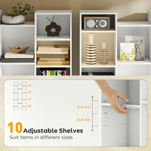 Wyld Haus Elpa Wooden White Twenty One Compartment Storage Bookcase