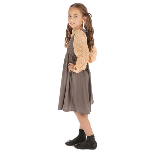 Bristol Novelty Girls Victorian Schoolgirl Costume - Orange/Brown - 