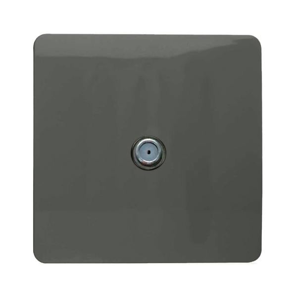 Trendi Switch 1 Gang Male F-Type Satellite Television Socket in Charcoal Grey
