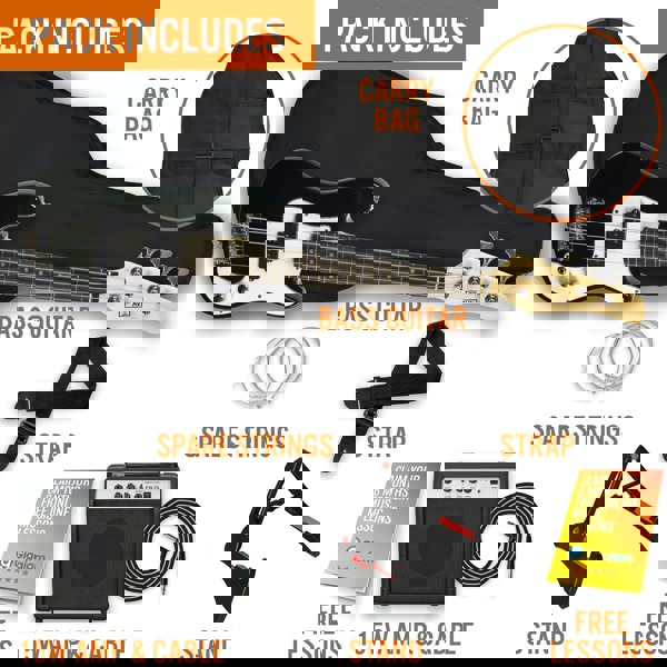 3rd Avenue 3/4 Bass Guitar Pack - Black