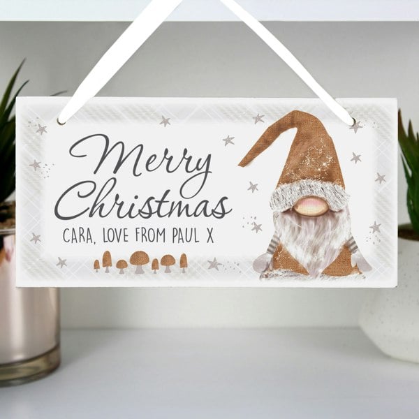 Personalised Memento Company Personalised Christmas Gonk Wooden Sign