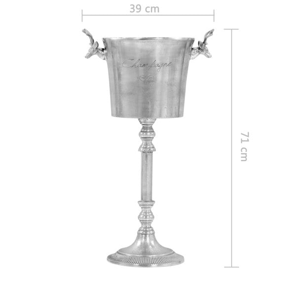 Berkfield Champagne Cooler Solid Aluminium 39x29x71 cm Silver