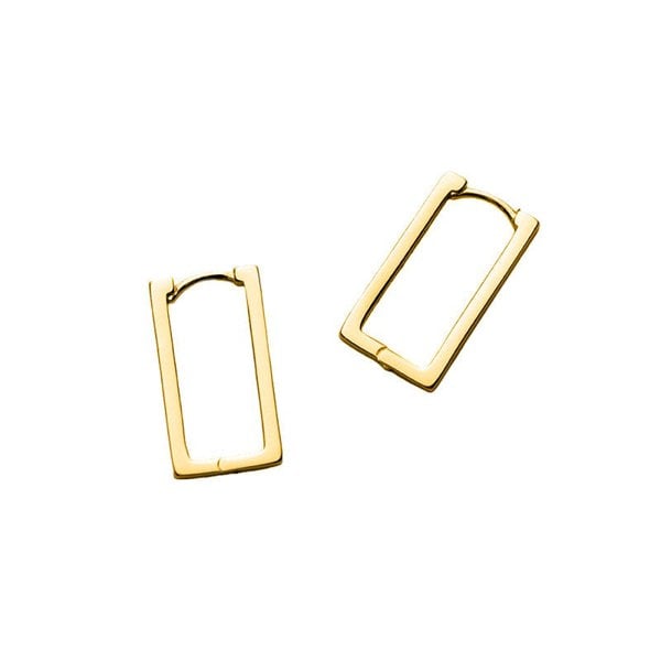 Gold Trip Rectangle Hoop Earrings