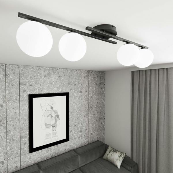 Emibig KAIRO Ceiling lamp 4 x E14 Black with White Shade