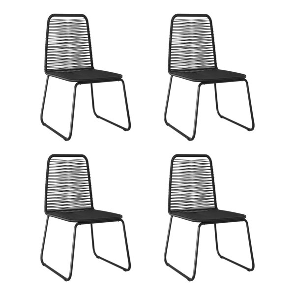 Berkfield Outdoor Chairs 4 pcs Poly Rattan Black