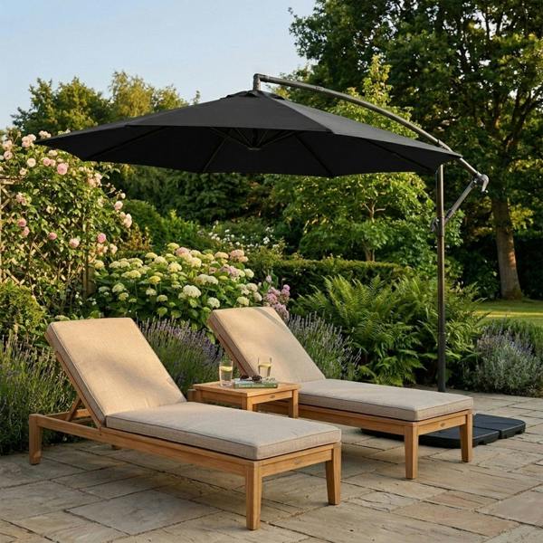 Jardi Cantilever Parasol 3m – Black