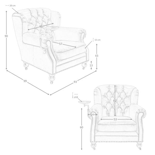 Angel Cerdá Cognac Brown Leather Chester Armchair 5156