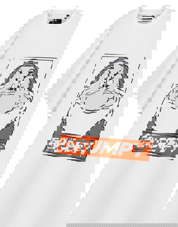 Disney Snow White & The Seven Dwarfs Mens White Grumpy Short Sleeved T-Shirt