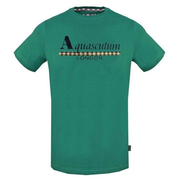 Aquascutum Mens Strip Logo T-Shirt - Green
