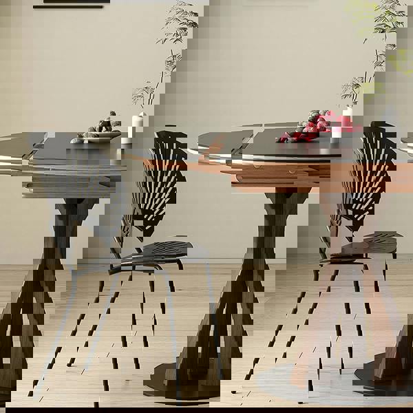 Weilai Concept Caruso Round Folding Dining Table, Sintered Stone, Black, 120CM, Clearance