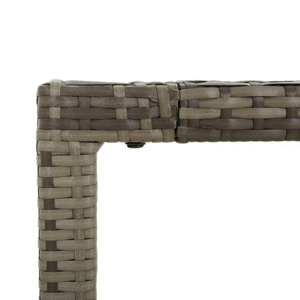 Berkfield Garden Table with Glass Top Grey 190x90x75 cm Poly Rattan