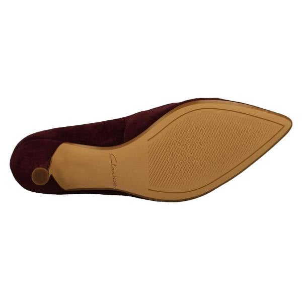 Clarks Ladies Clarks Chain Detailed Kitten Heeled Shoes Violet55 Trim