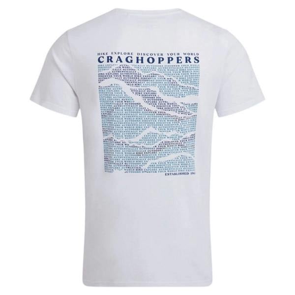 Craghoppers Mens Lucent II Mountain Back Print Short-Sleeved T-Shirt - White - 