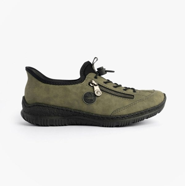 Rieker N3267-54 Nikita Womens Bungee Lace Shoes Green