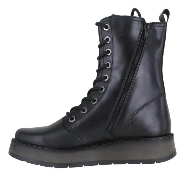 Fly London Rami Womens Zip Up Military Lace Up Style Ankle Boots