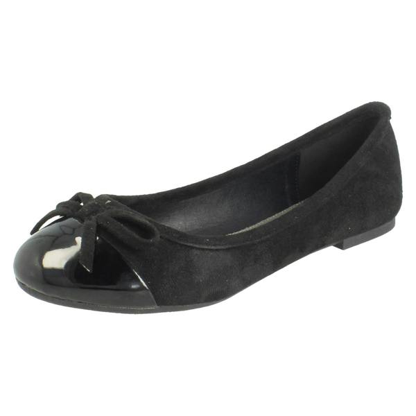 Spot On Ladies Spot On Flat Slip On Smart Casual Bow Detailed Shoes F80589