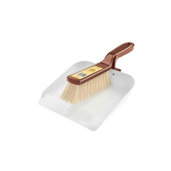 Groundsman Metal Dustpan And Brush Set - White/Copper - 