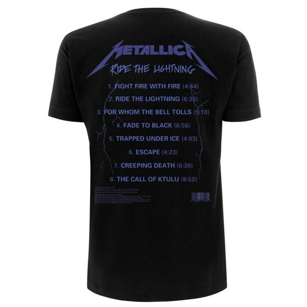 Metallica Unisex Adult Ride The Lightning Tracks T-Shirt - Black