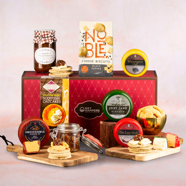 Hay Hampers Truckle Quadruple Cheese, Chutney, Crackers Gift