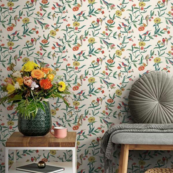 Cath Kidston Birds Wallpaper - Cream - 