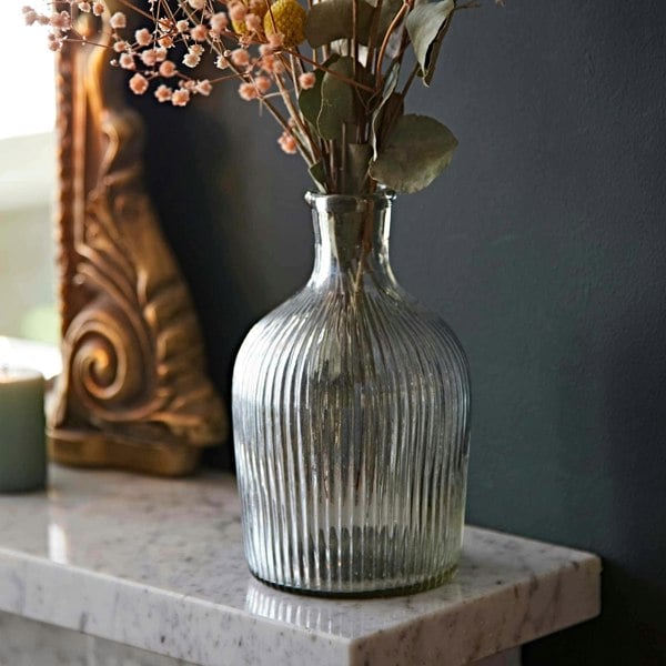 Paper High Rippled Glass Bottle Vase