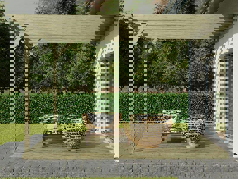 Arbor Garden Solutions Wall Mounted Pergola and Decking Kit Longhorn Design