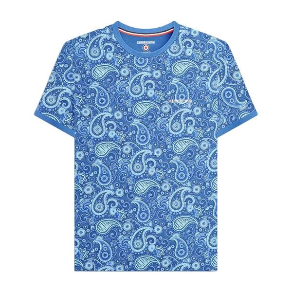 Lambretta Mens SS25 Paisley T-Shirt - Dark Blue