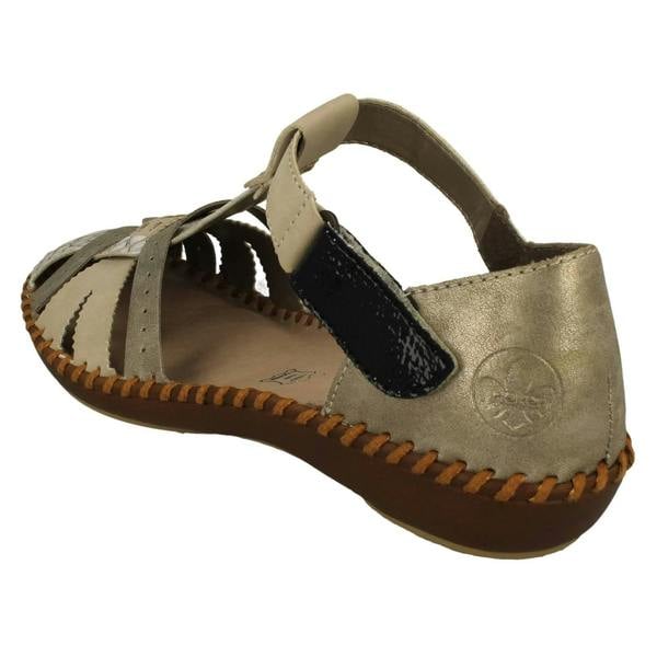 Rieker Ladies Rieker Cut Out Detailed T-Bar Summer Shoes M1650