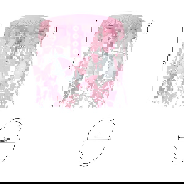 Milagro Angelica Baby Pink Ceiling Lamp 3XE27 Hand Made With Delicate Butterflies Suspended By Crystals Boutique Chic Style