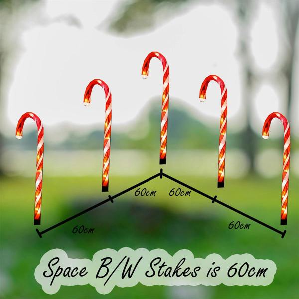 55cm Red Candy Cane Outdoor LED Lights, Pack of 2 with 8 Modes and Timer image 9