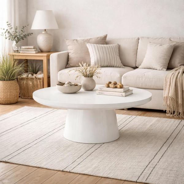 Wyld Haus Khali White Wood Veneer Coffee Table
