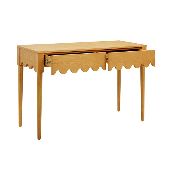 Furniture Edit Oodle Natural Ash 2 Drawer Desk Console Dressing Table