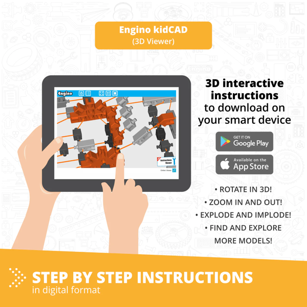 Engino STEM & Robotics Mini Set (including plastic tub, ERP MINI CONTROLLER, 2x IR sensors, 1 touch sensor, 1 LED & 2 motors)