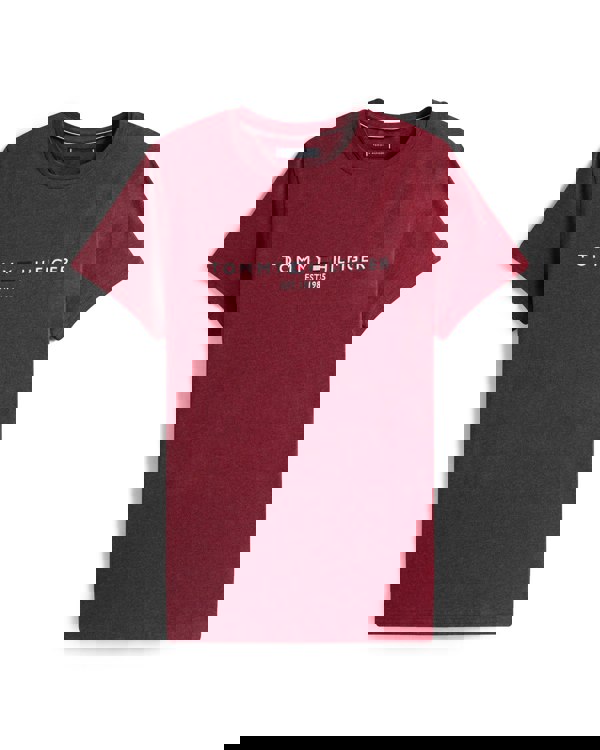 Tommy Hilfiger Tommy Logo Basic Mens T-Shirt - Deep Rouge Heather